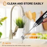 Rechargeable Milk Frother Handheld 3 Speed Electric Drink Mixer Wand